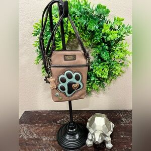 CHALA TAN CROSSBODY BAG with PAW APPLIQUÉ